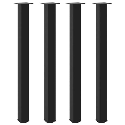 vidaXL Bar Table Legs 4 pcs Black 110-112 cm Steel
