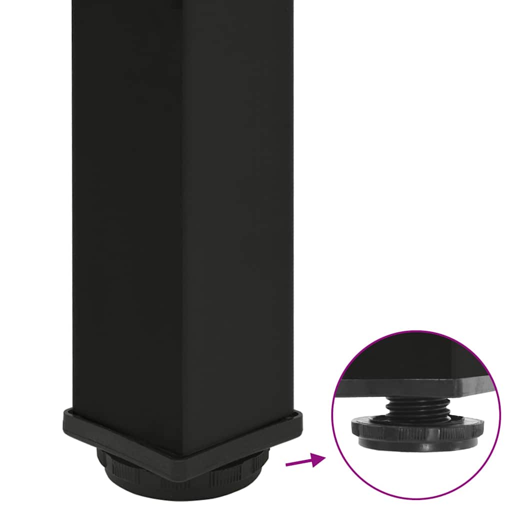 vidaXL Bar Table Legs 4 pcs Black 110-112 cm Steel