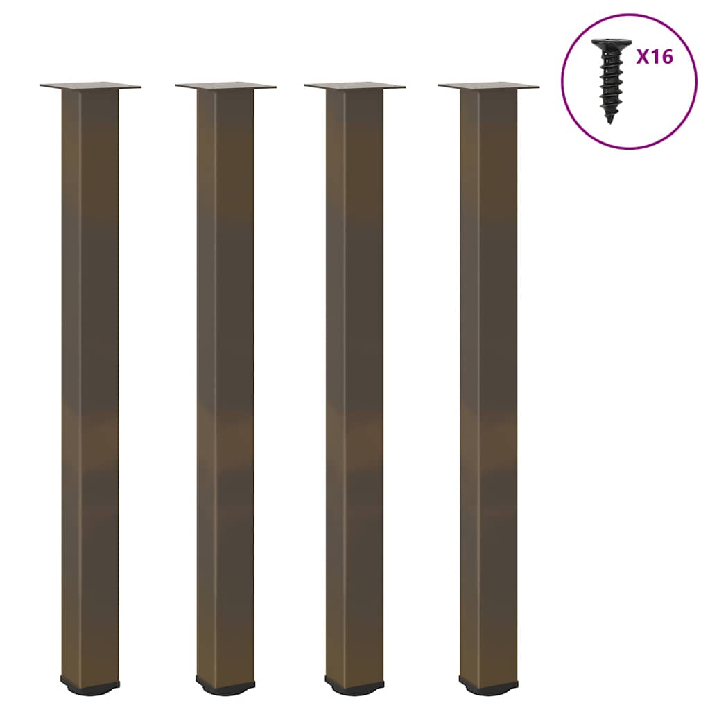 vidaXL Bar Table Legs 4 pcs Natural Steel 110-112 cm Steel