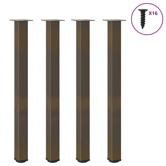 vidaXL Bar Table Legs 4 pcs Natural Steel 110-112 cm Steel