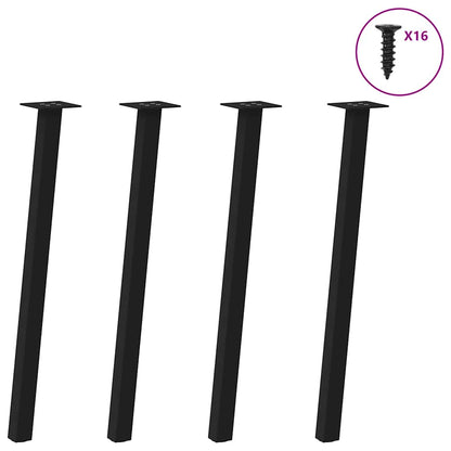 vidaXL Console Table Legs 4 pcs Black 72 cm Steel