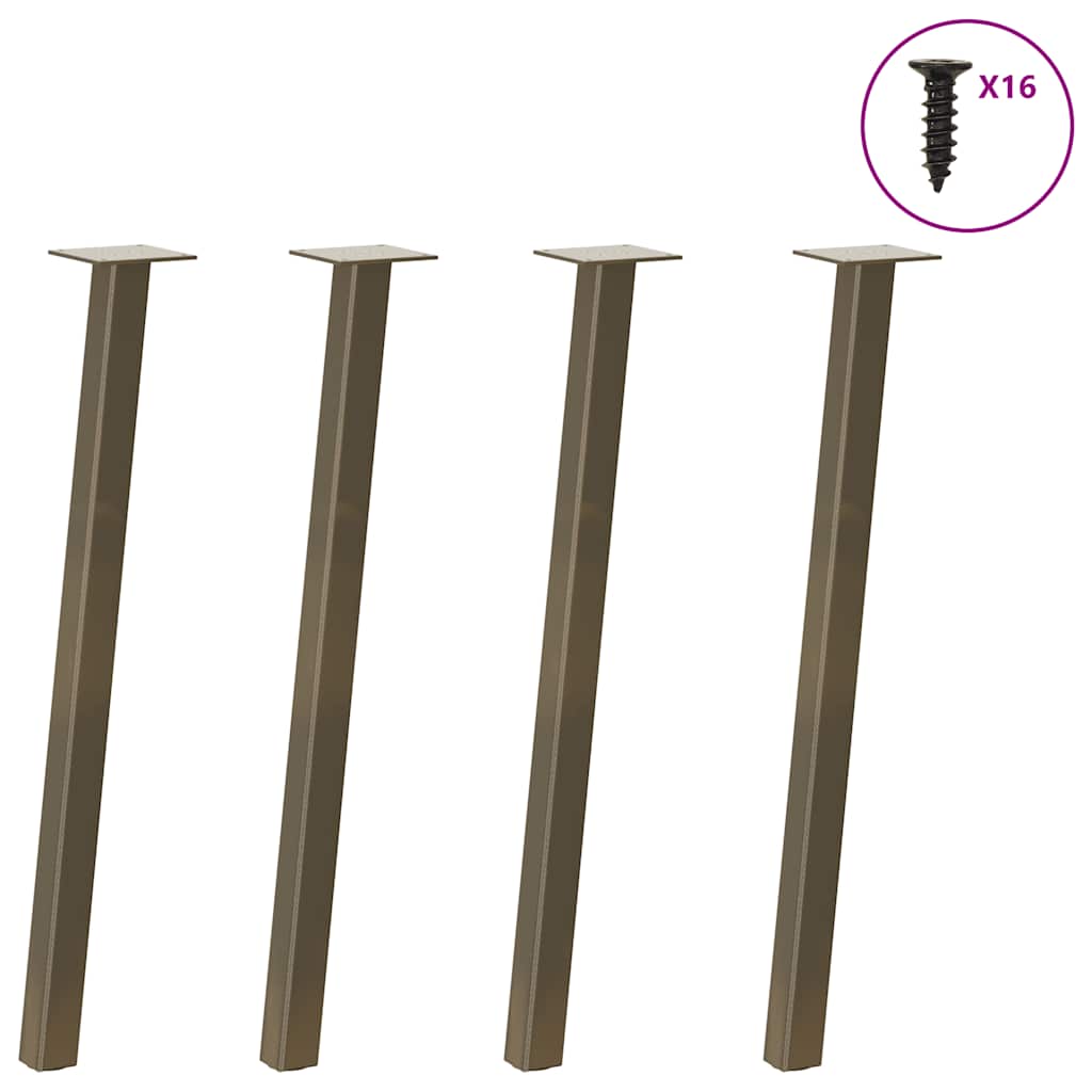 vidaXL Console Table Legs 4 pcs Natural Steel 72 cm Steel