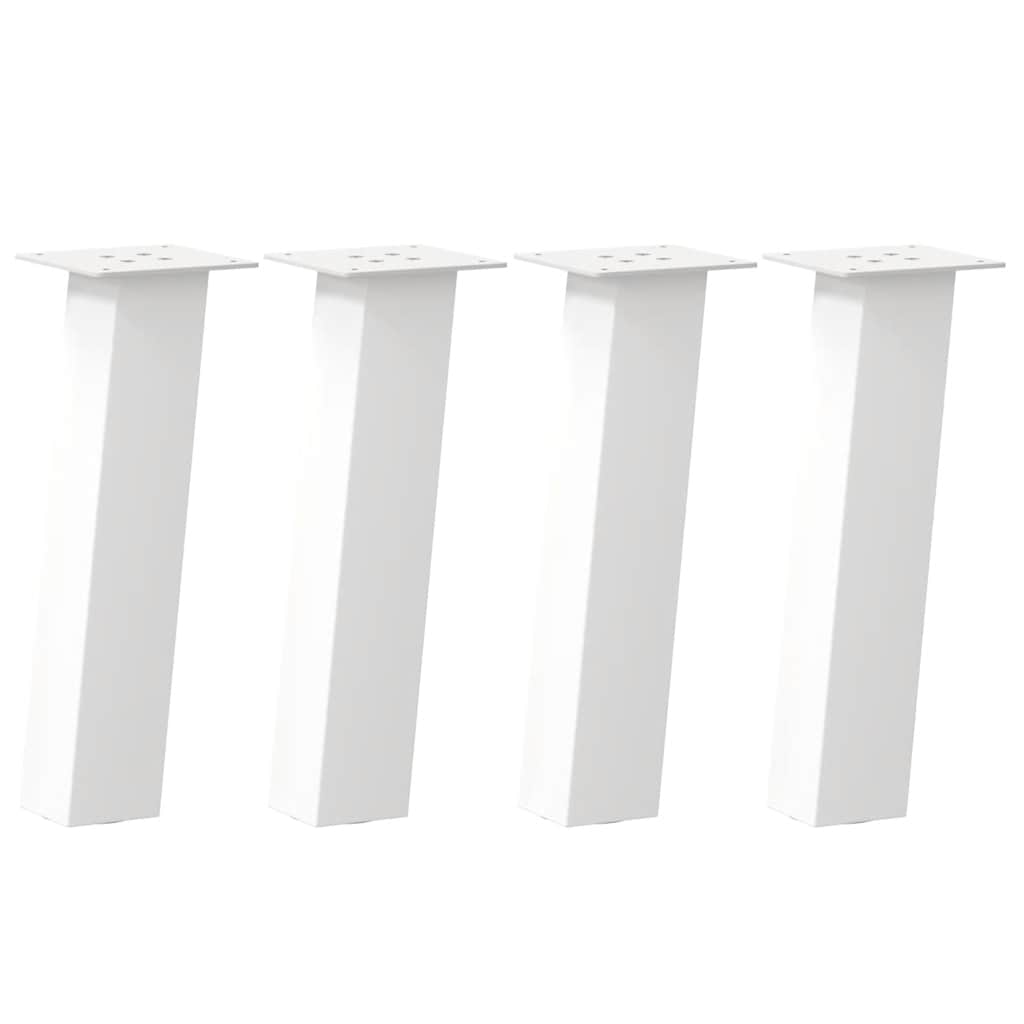 vidaXL Coffee Table Legs 4 pcs White 42 cm Steel