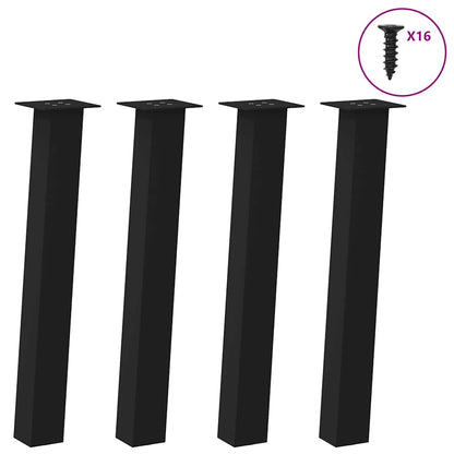 vidaXL Console Table Legs 4 pcs Black 72 cm Steel
