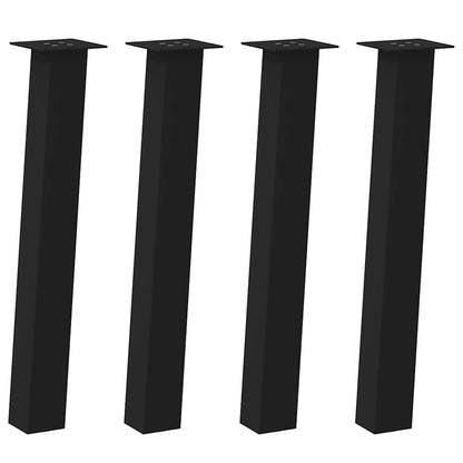 vidaXL Console Table Legs 4 pcs Black 72 cm Steel