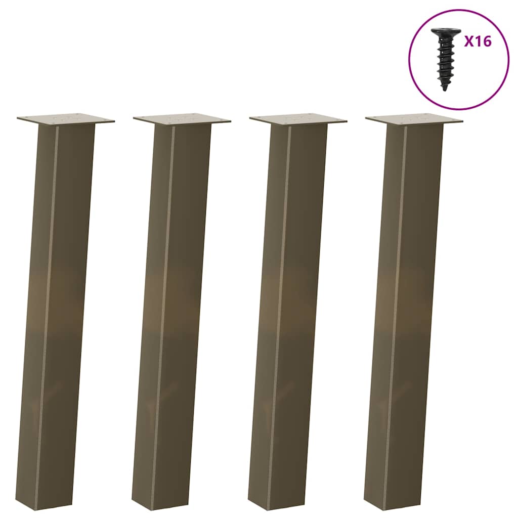 vidaXL Console Table Legs 4 pcs Natural Steel 72 cm Steel