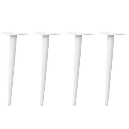 vidaXL Coffee Table Legs Conical Shape 4 pcs White 30-31 cm Steel