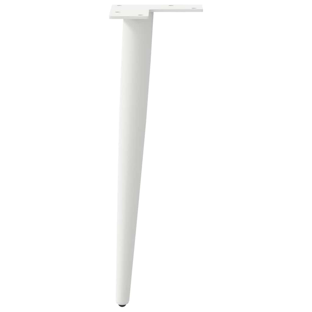 vidaXL Coffee Table Legs Conical Shape 4 pcs White 30-31 cm Steel