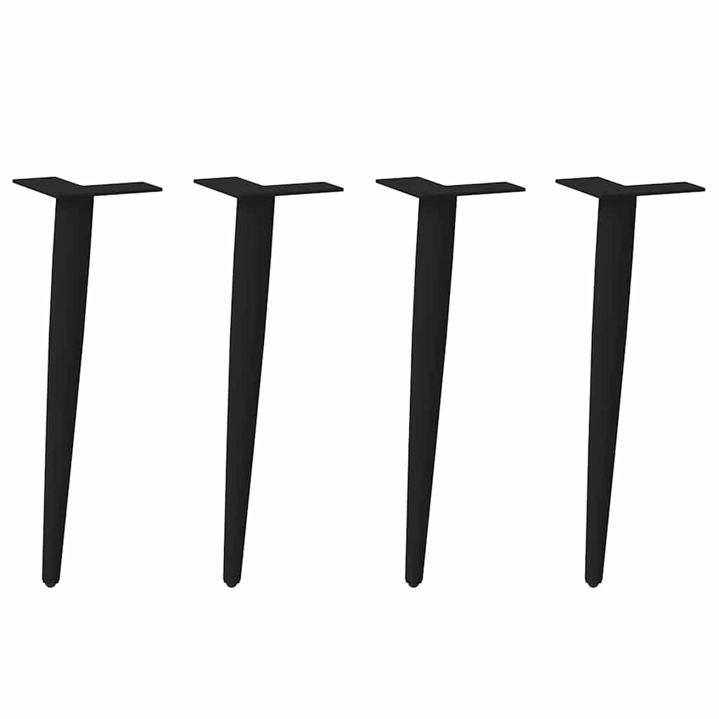 vidaXL Coffee Table Legs Conical Shape 4 pcs Black 42-43 cm Steel