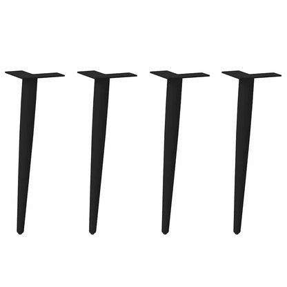 vidaXL Coffee Table Legs Conical Shape 4 pcs Black 42-43 cm Steel