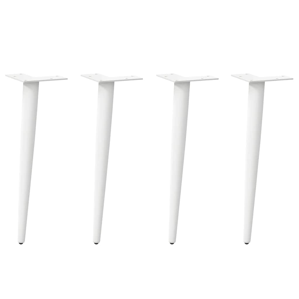 vidaXL Coffee Table Legs Conical Shape 4 pcs White 42-43 cm Steel