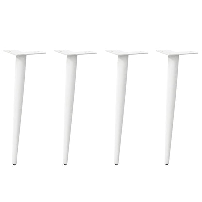 vidaXL Coffee Table Legs Conical Shape 4 pcs White 42-43 cm Steel