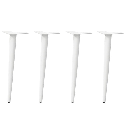 vidaXL Coffee Table Legs Conical Shape 4 pcs White 42-43 cm Steel
