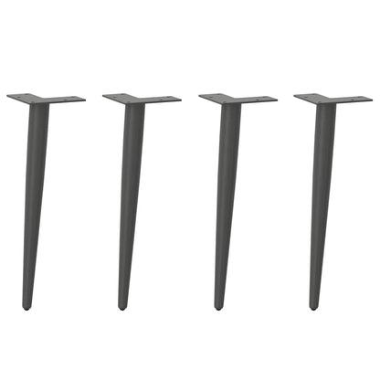 vidaXL Coffee Table Legs Conical Shape 4 pcs Anthracite 42-43 cm Steel