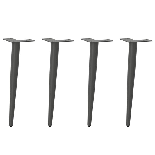 vidaXL Coffee Table Legs Conical Shape 4 pcs Anthracite 42-43 cm Steel