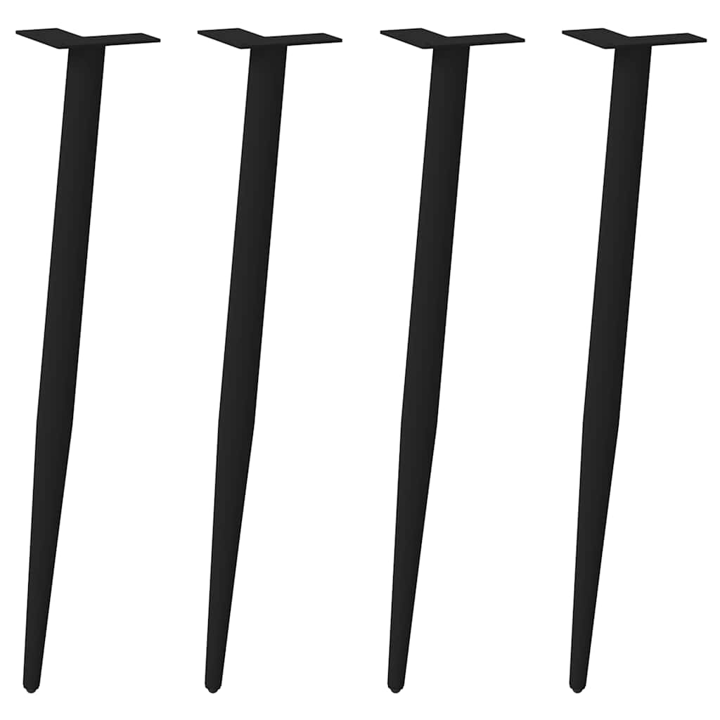 vidaXL Console Table Legs Conical Shape 4 pcs Black 72-73 cm Steel