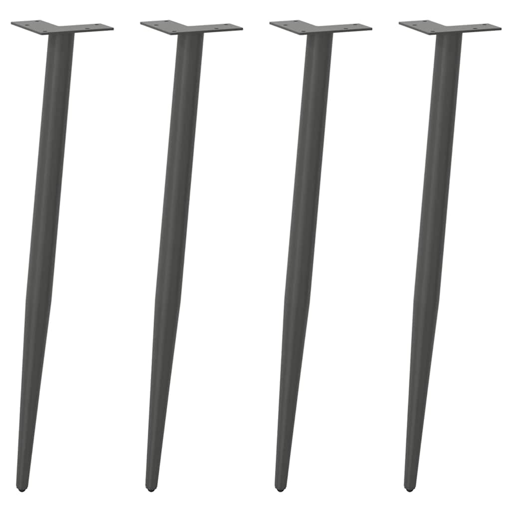 vidaXL Console Table Legs Conical Shape 4 pcs Anthracite 72-73 cm Steel