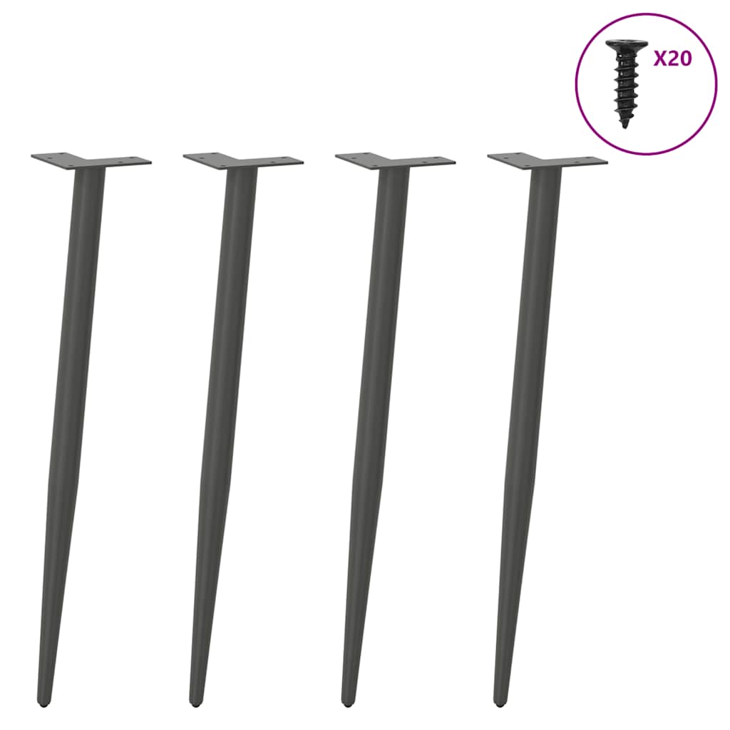 vidaXL Console Table Legs Conical Shape 4 pcs Anthracite 72-73 cm Steel