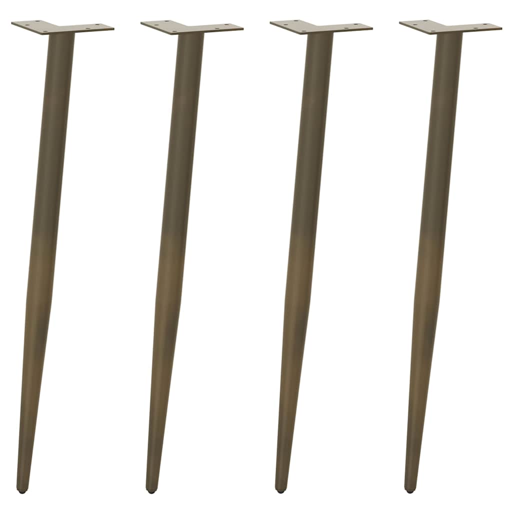 vidaXL Console Table Legs Conical Shape 4 pcs Natural Steel 72-73 cm Steel