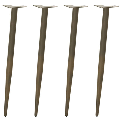 vidaXL Console Table Legs Conical Shape 4 pcs Natural Steel 72-73 cm Steel