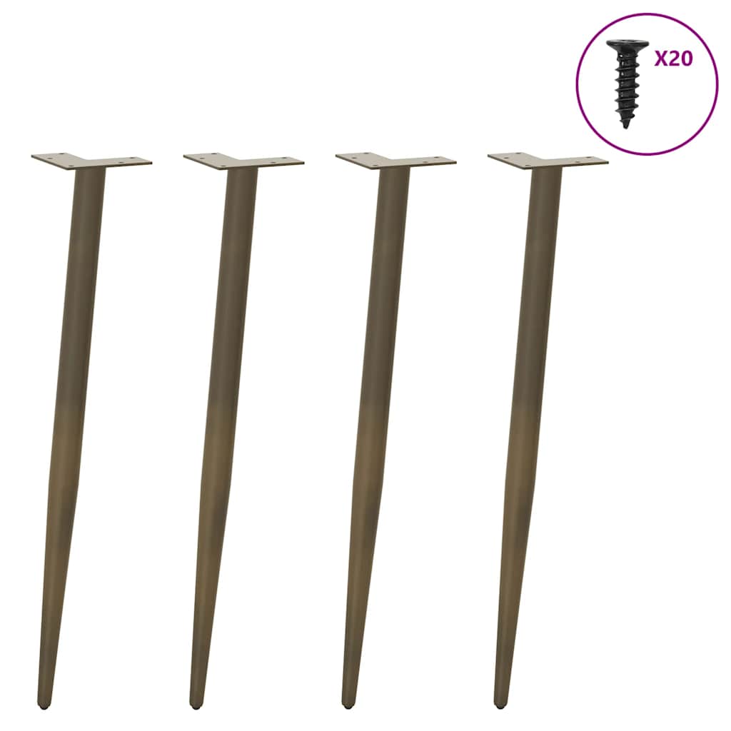 vidaXL Console Table Legs Conical Shape 4 pcs Natural Steel 72-73 cm Steel