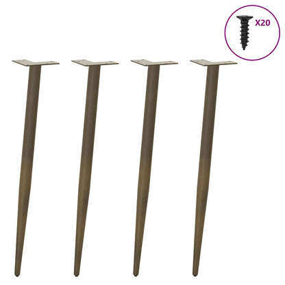 vidaXL Console Table Legs Conical Shape 4 pcs Natural Steel 72-73 cm Steel