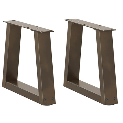 vidaXL Coffee Table Legs V-Shape 2 pcs Natural Steel 30x(30-31.3) cm Steel