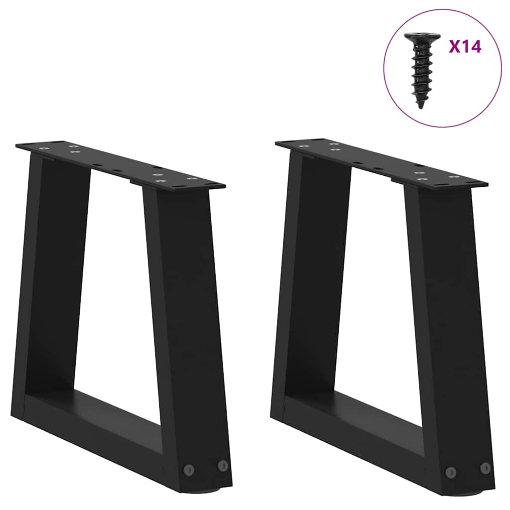 vidaXL Coffee Table Legs V-Shape 2 pcs Black 40x(30-31.3) cm Steel