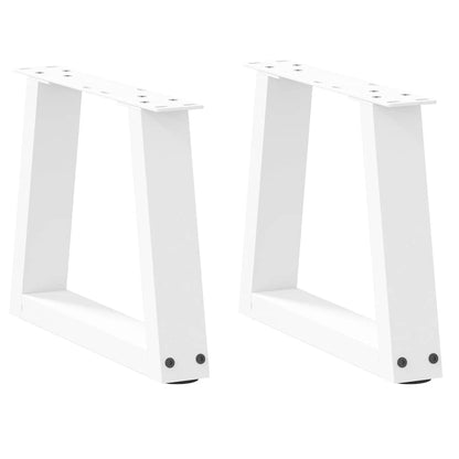 vidaXL Coffee Table Legs V-Shape 2 pcs White 40x(30-31.3) cm Steel