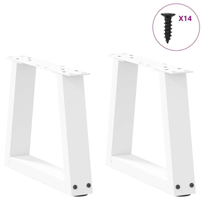 vidaXL Coffee Table Legs V-Shape 2 pcs White 40x(30-31.3) cm Steel