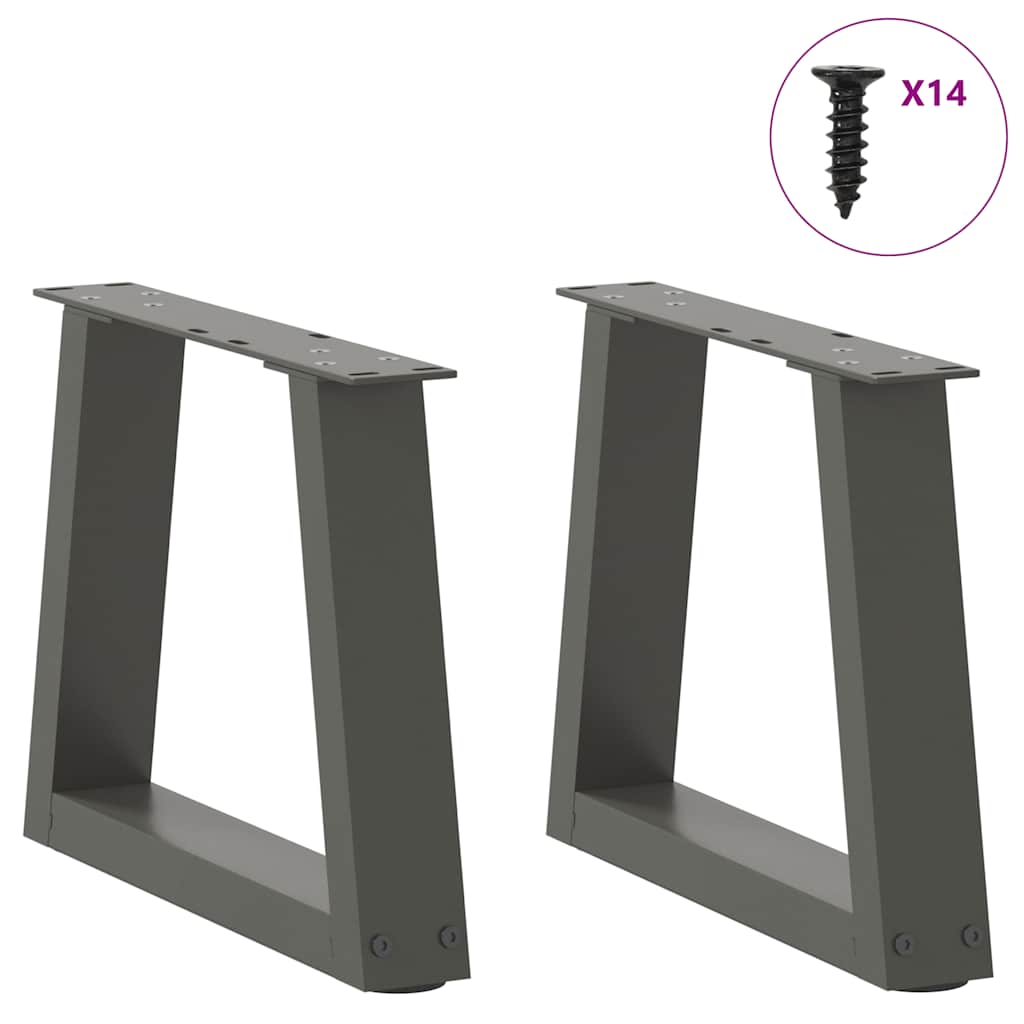 vidaXL Coffee Table Legs V-Shape 2 pcs Anthracite 40x(30-31.3) cm Steel