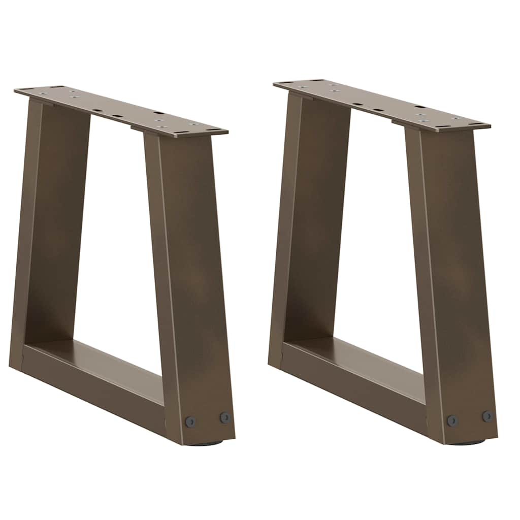 vidaXL Coffee Table Legs V-Shape 2 pcs Natural Steel 40x(30-31.3) cm Steel