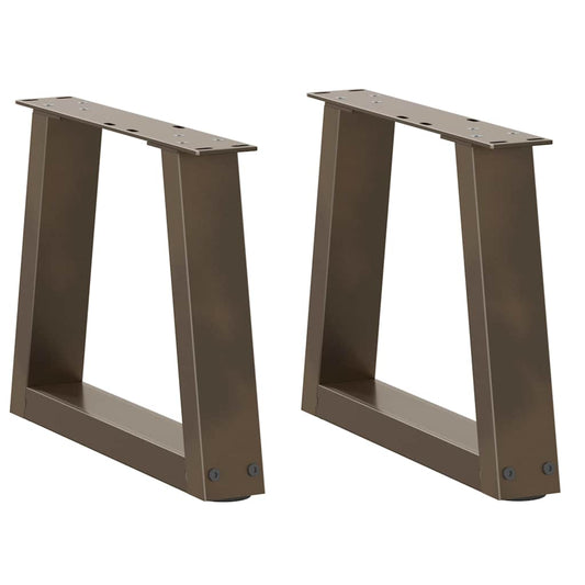 vidaXL Coffee Table Legs V-Shape 2 pcs Natural Steel 40x(30-31.3) cm Steel