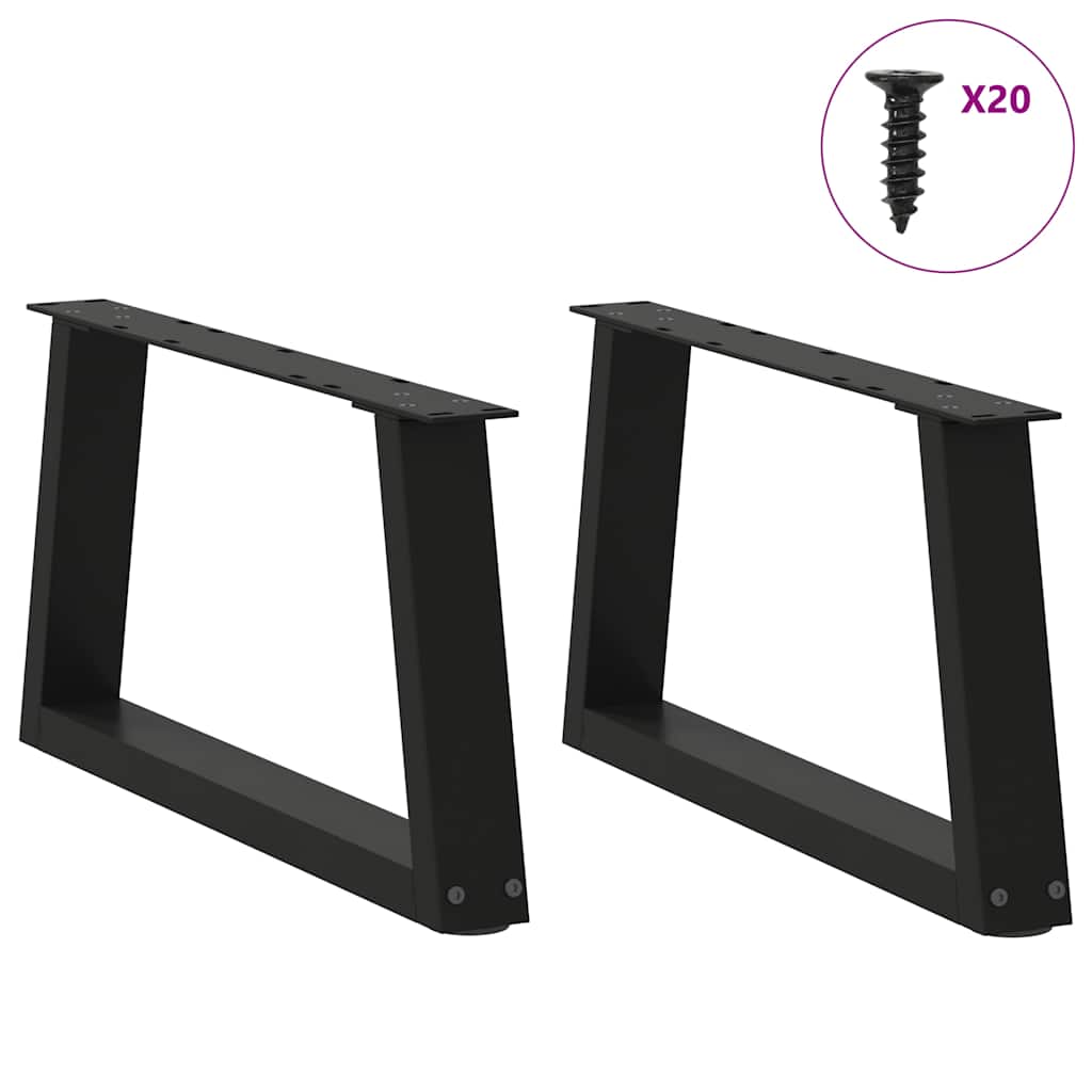 vidaXL Coffee Table Legs V-Shape 2 pcs Black 50x(30-31.3) cm Steel