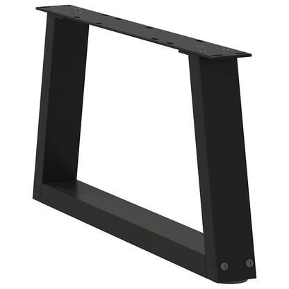 vidaXL Coffee Table Legs V-Shape 2 pcs Black 50x(30-31.3) cm Steel