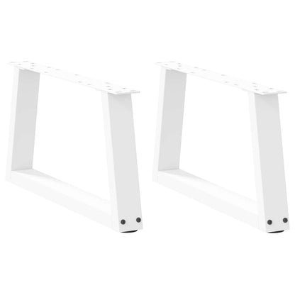 vidaXL Coffee Table Legs V-Shape 2 pcs White 50x(30-31.3) cm Steel
