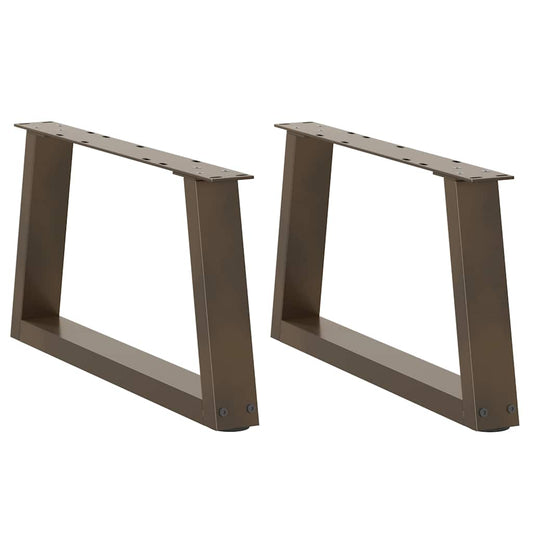 vidaXL Coffee Table Legs V-Shape 2 pcs Natural Steel 50x(30-31.3) cm Steel