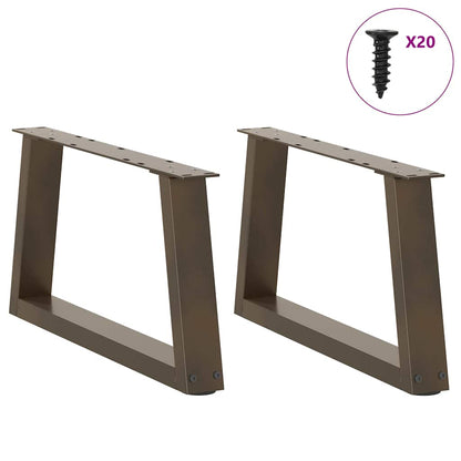 vidaXL Coffee Table Legs V-Shape 2 pcs Natural Steel 50x(30-31.3) cm Steel