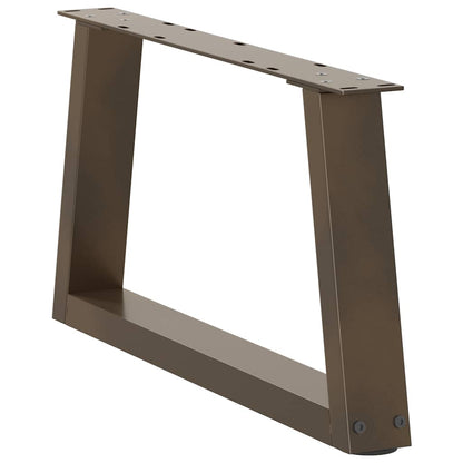vidaXL Coffee Table Legs V-Shape 2 pcs Natural Steel 50x(30-31.3) cm Steel