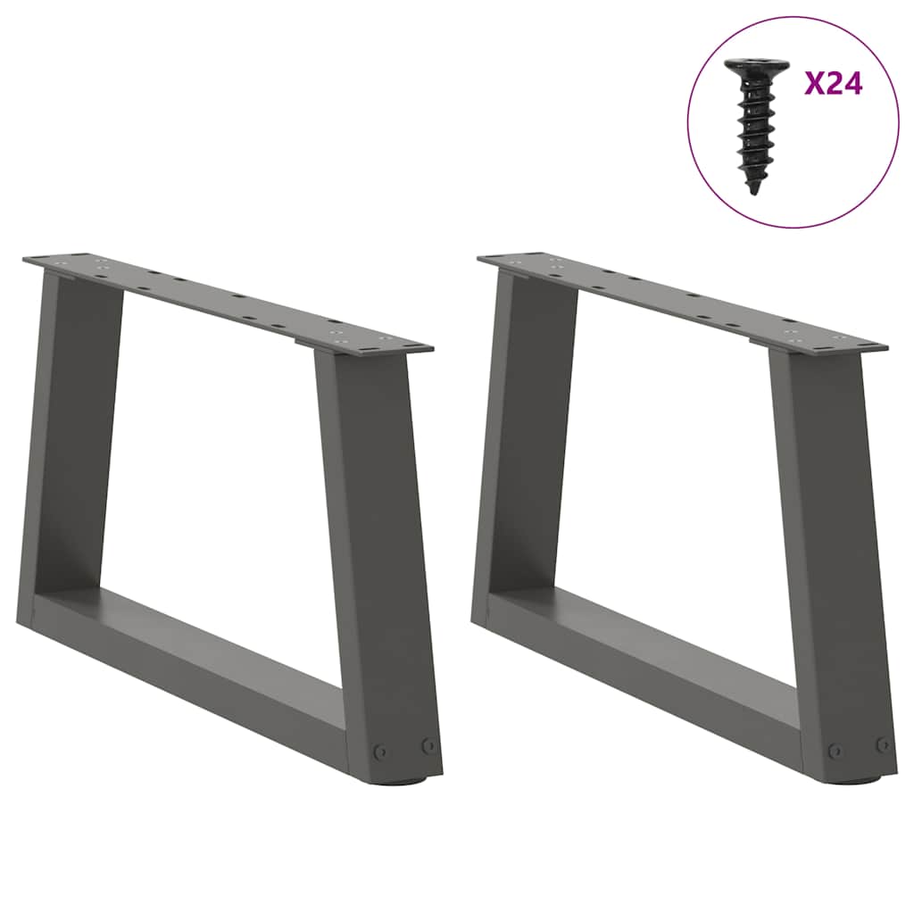 vidaXL Coffee Table Legs V-Shape 2 pcs Anthracite 60x(30-31.3) cm Steel