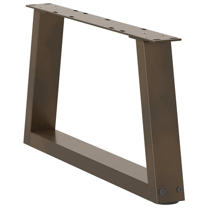 vidaXL Coffee Table Legs V-Shape 2 pcs Natural Steel 60x(30-31.3) cm Steel