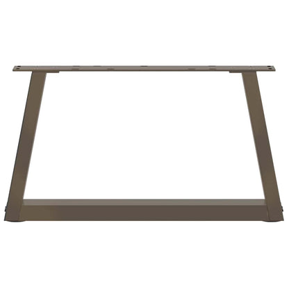vidaXL Coffee Table Legs V-Shape 2 pcs Natural Steel 60x(30-31.3) cm Steel