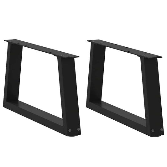 vidaXL Coffee Table Legs V-Shape 2 pcs Black 70x(30-31.3) cm Steel