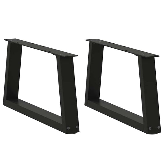 vidaXL Coffee Table Legs V-Shape 2 pcs Black 70x(30-31.3) cm Steel