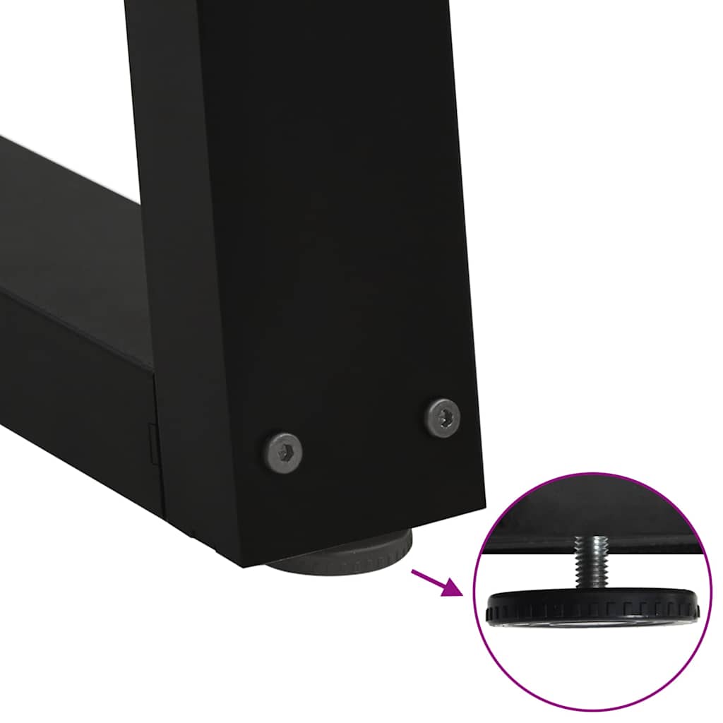 vidaXL Coffee Table Legs V-Shape 2 pcs Black 70x(30-31.3) cm Steel