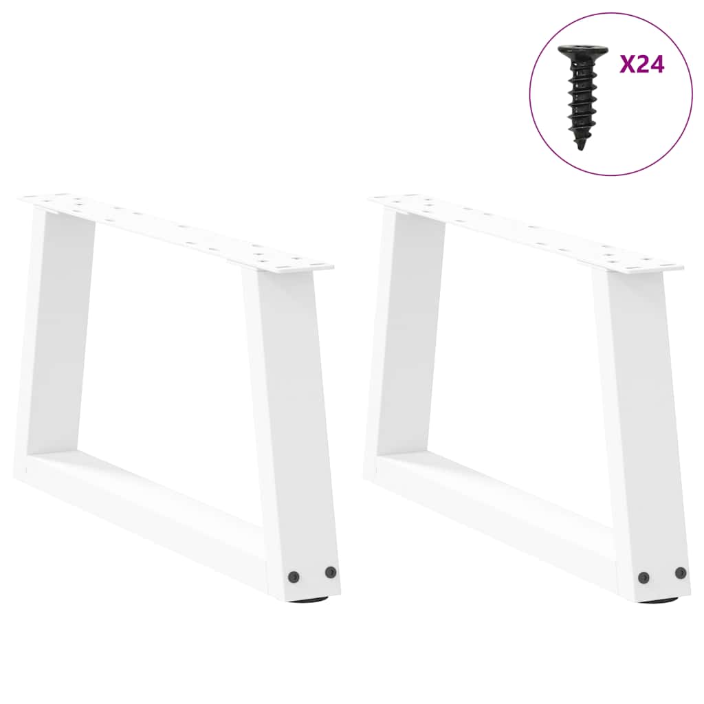 vidaXL Coffee Table Legs V-Shape 2 pcs White 70x(30-31.3) cm Steel