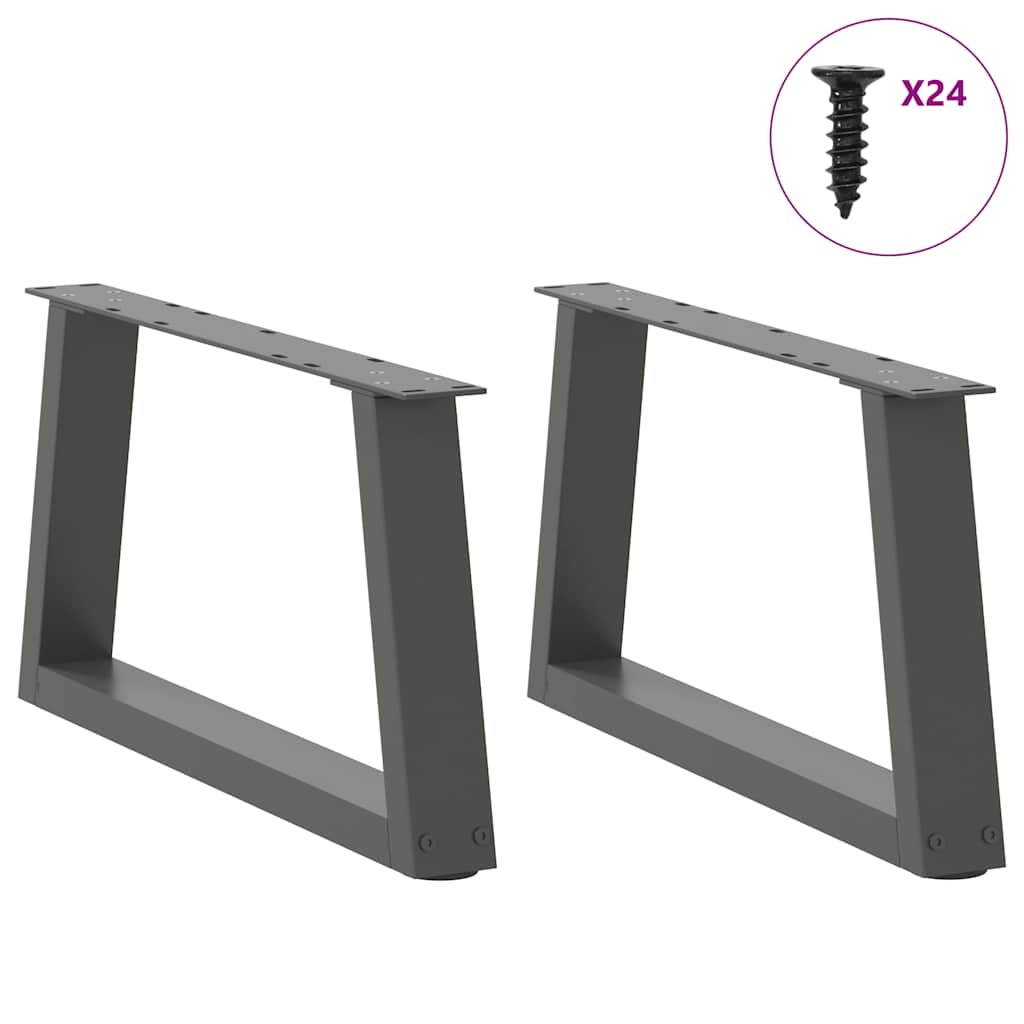 vidaXL Coffee Table Legs V-Shape 2 pcs Anthracite 70x(30-31.3) cm Steel
