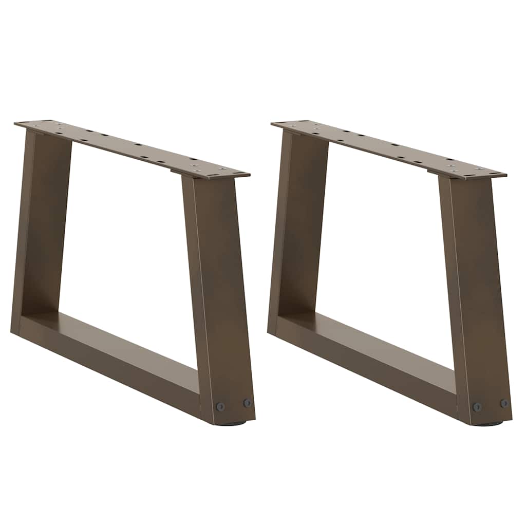 vidaXL Coffee Table Legs V-Shape 2 pcs Natural Steel 70x(30-31.3) cm Steel