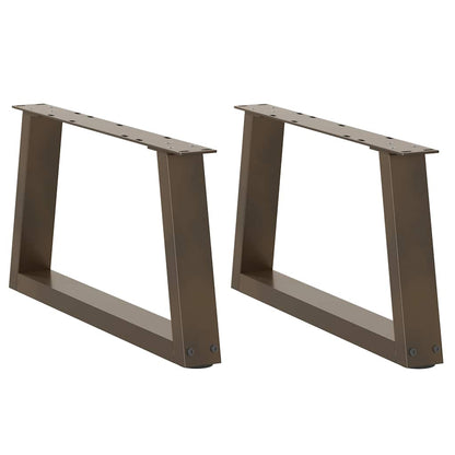 vidaXL Coffee Table Legs V-Shape 2 pcs Natural Steel 70x(30-31.3) cm Steel