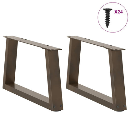 vidaXL Coffee Table Legs V-Shape 2 pcs Natural Steel 70x(30-31,3) cm Steel